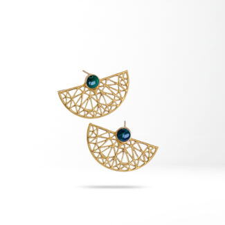 Geometric Fan Studs — 18K Yellow Solid Gold Earrings